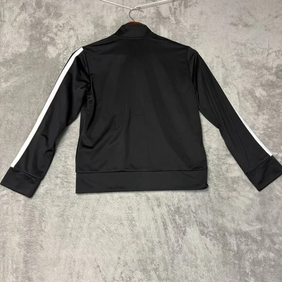 Adidas Youth Tricot Jacket Black Size M 10/12 Full Zip Activewear K1170 - Picture 4 of 9